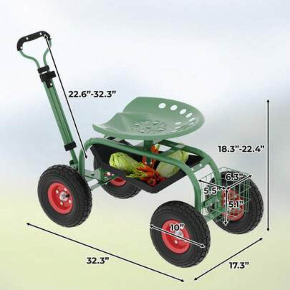 รถเข็นสวนแบบล้อเลื่อนสำหรับงาน - Gardening Tools For Seniors บทวิจารณ์และราคา