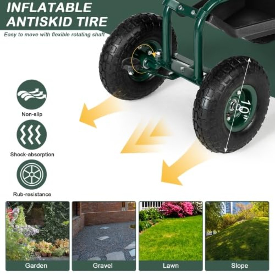 รถเข็นสวนพร้อมที่นั่งแบบมีล้อเ - Gardening Tools For Seniors บทวิจารณ์และราคา