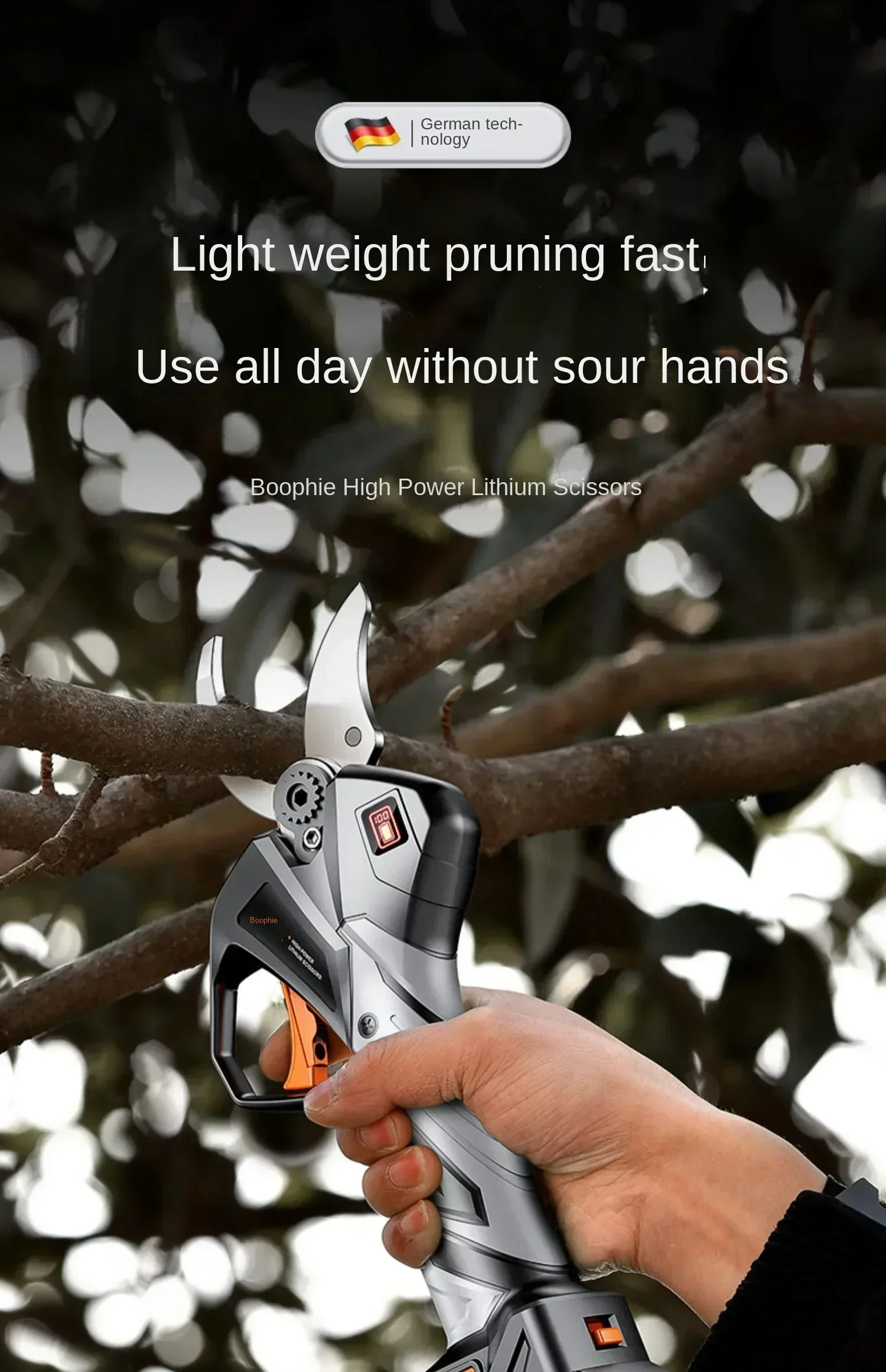กรรไกรตัดแต่งกิ่งไฟฟ้าพร้อมแบต - Gardening Tools German บทวิจารณ์และราคา